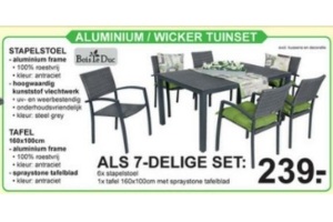 aluminium wicker tuinset