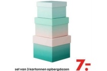 set van 3 kartonnen dozen