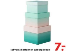 set van 3 kartonnen dozen