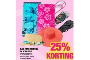 alle zomertextiel en schoeisel