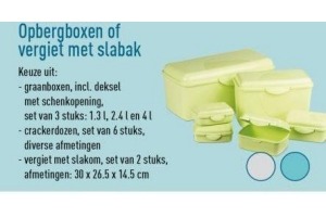 opbergboxen met vergiet of slabak