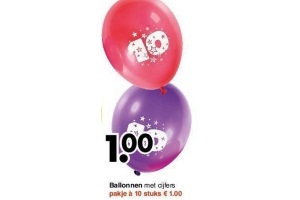 ballonnen met cijfers