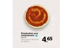 pizzabodem met tomatensaus