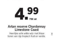 artan reserve chardonnay limestone coast wijn nu eur4 99 per fles