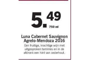 luna cabernet sauvignon agrelo mendoza 2016 wijn nu eur5 49 per fles