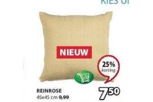 reinrose kussens nu eur7 50 per stuk