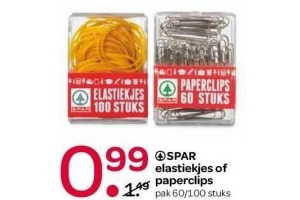 spar elastiekjes of paperclips