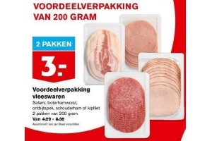 voordeelverpakkingen vleeswaren