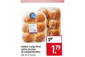 lekker lang vers witte bruine of rozijnenbollen