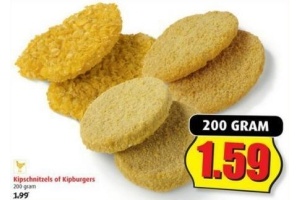 kipschnitzel of kipburgers