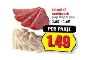 salami of ontbijtspek
