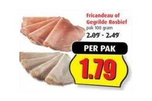fricandeau of gegrilde rosbief