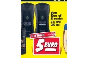 axe deo of douche nu 3 stuks voor eur5 00