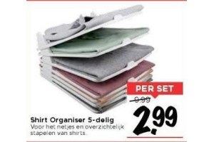 shirt organiser 5 delig