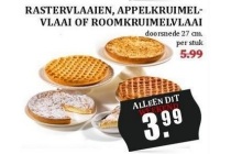 rastervlaaien appelkruimelvlaai of roomkruimelvlaai