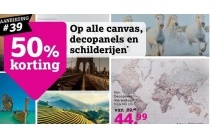 50 korting op alle canvas decopanels en schilderijen