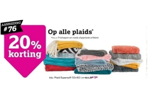 20 korting op alle plaids