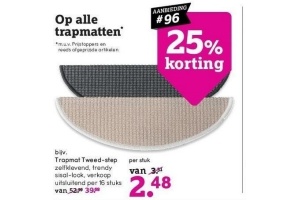 25 korting op alle trapmatten