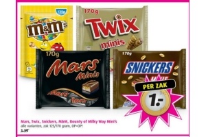 mars twix snickers m en m bounty of milky way mini s voor eur1