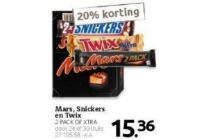 mars snickers en twix