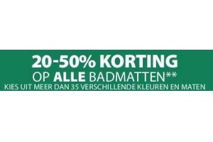 20 50 korting op alle badmatten