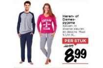 heren dames pyjama