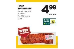 hele spareribs nu eur4 99 per stuk