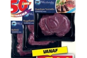 weylander biefstuk kogelbiefstuk ossenhaas tournedos