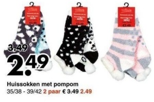 huissokken met pompom