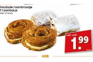 chocolade roombroodje of roombolus