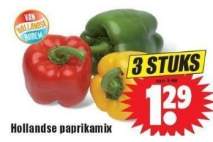 hollandse paprikamix nu 3 stuks voor eur1 29