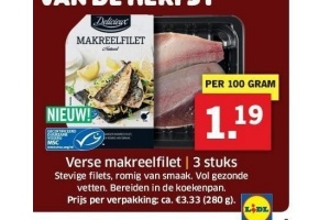 verse makreelfilet 3 stuks