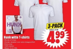 hunk witte t shirts nu eur4 99 per stuk