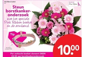 pink ribbon boeket