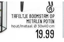 tafeltje boomstam op metalen poten nu eur19 99 per stuk