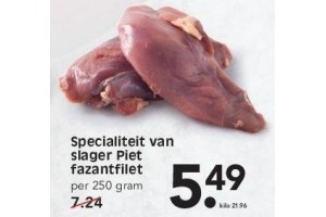 specialiteit van slager piet fazantfilet