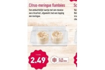 citrus merungue flambees