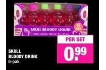 skull bloody liquid