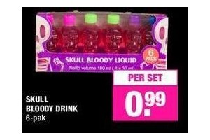 skull bloody liquid