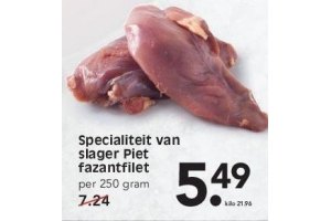 specialiteit van slager piet fazantfilet