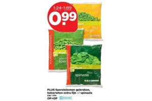 plus sperziebonen gebroken tuinerwten extra fijn of spinazie