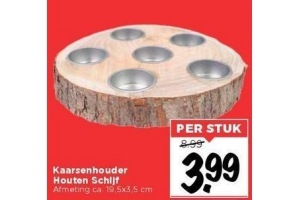 kaarsenhouder houten schijf