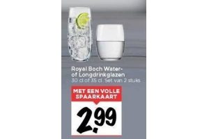 royal boch water of longdrinkglazen