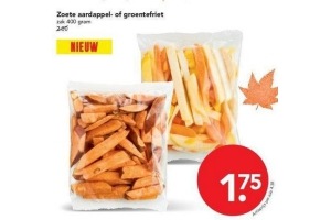 zoete aardappel of groentefriet