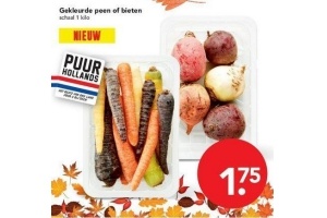 gekleurde peen of bieten