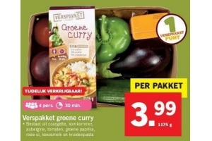 verspakket groene curry