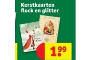 kerstkaarten flock en glitter