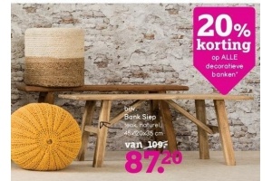 20 korting op alle decoratieve banken