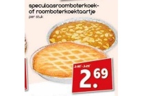 speculaasroomboterkoek of roomboterkoektaartje