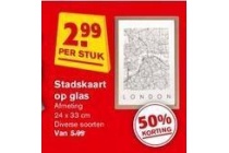 stadskaart op glas